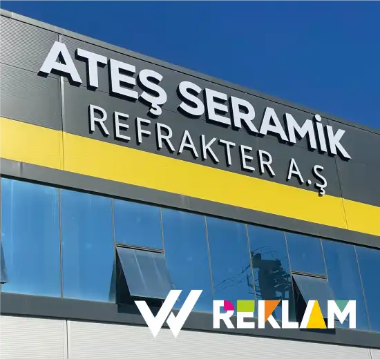 Ateş Seramik dış cephe tabelası